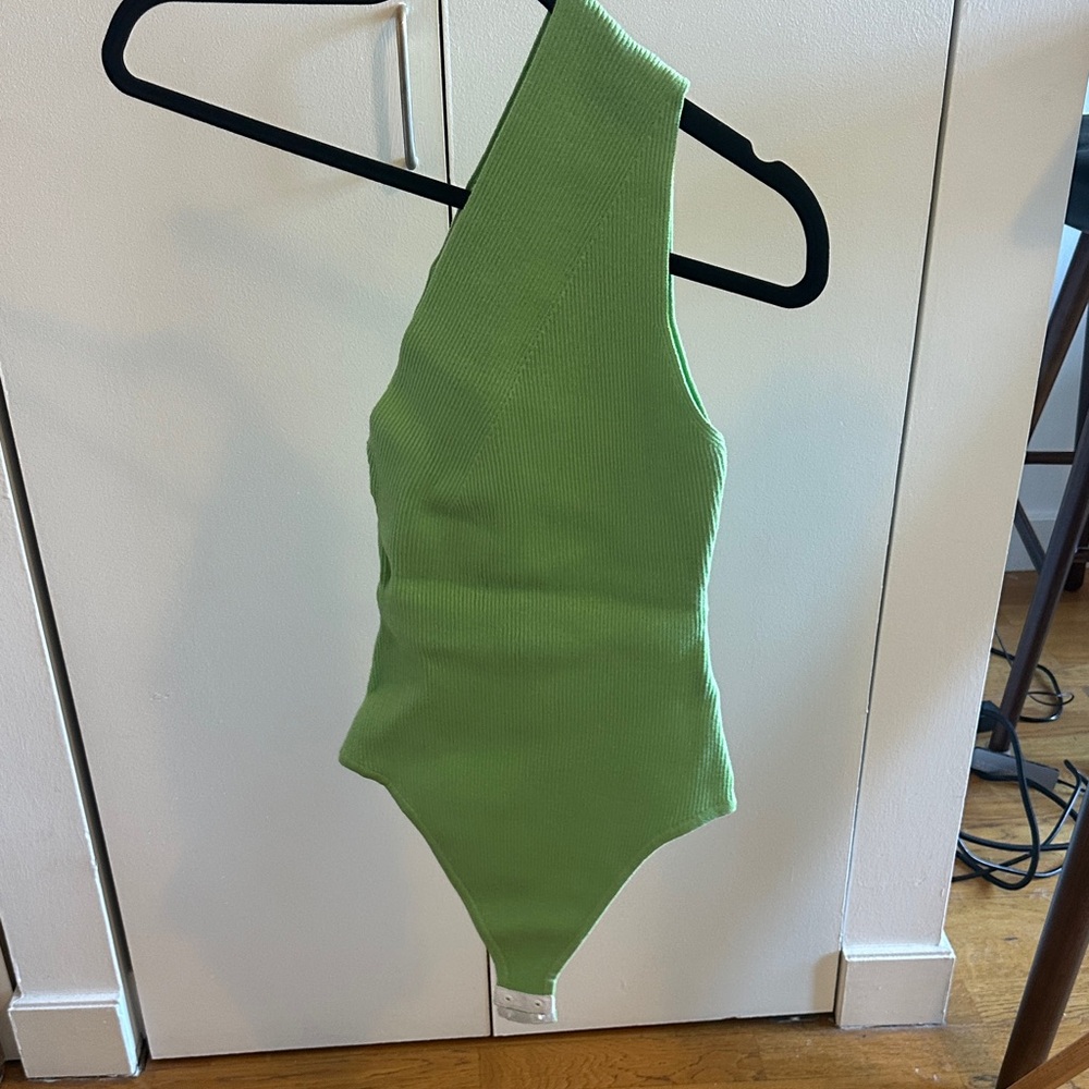 Green One Shoulder Bodysuit